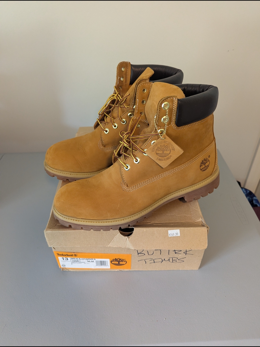 Timberland Men's Wheat Nubuck Lace-Up Work Boots